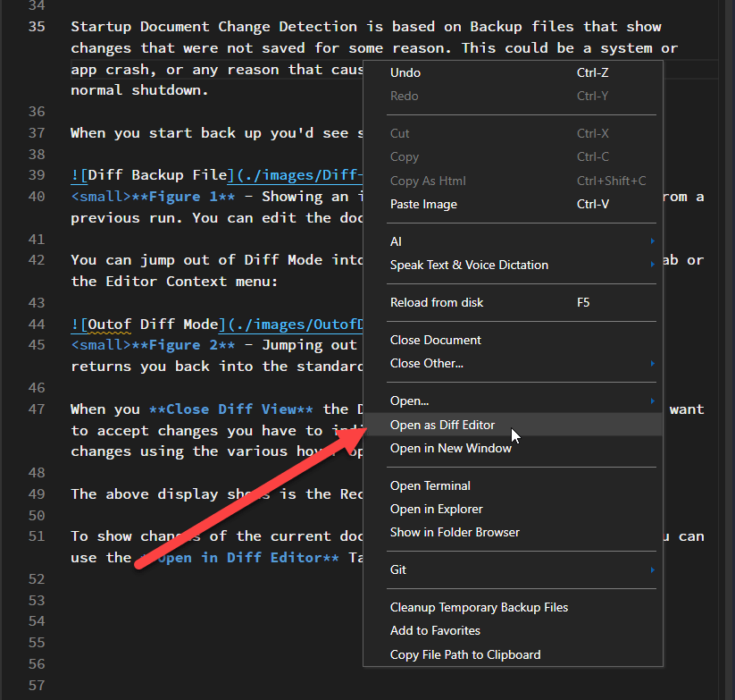 Open In Diff Editor