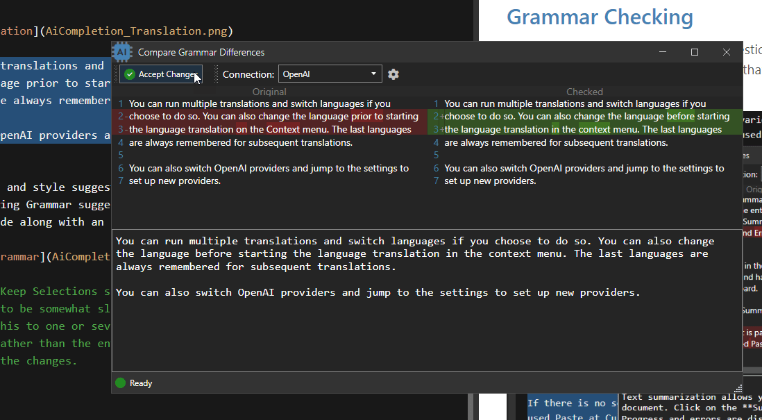 AiCompletion CheckGrammar